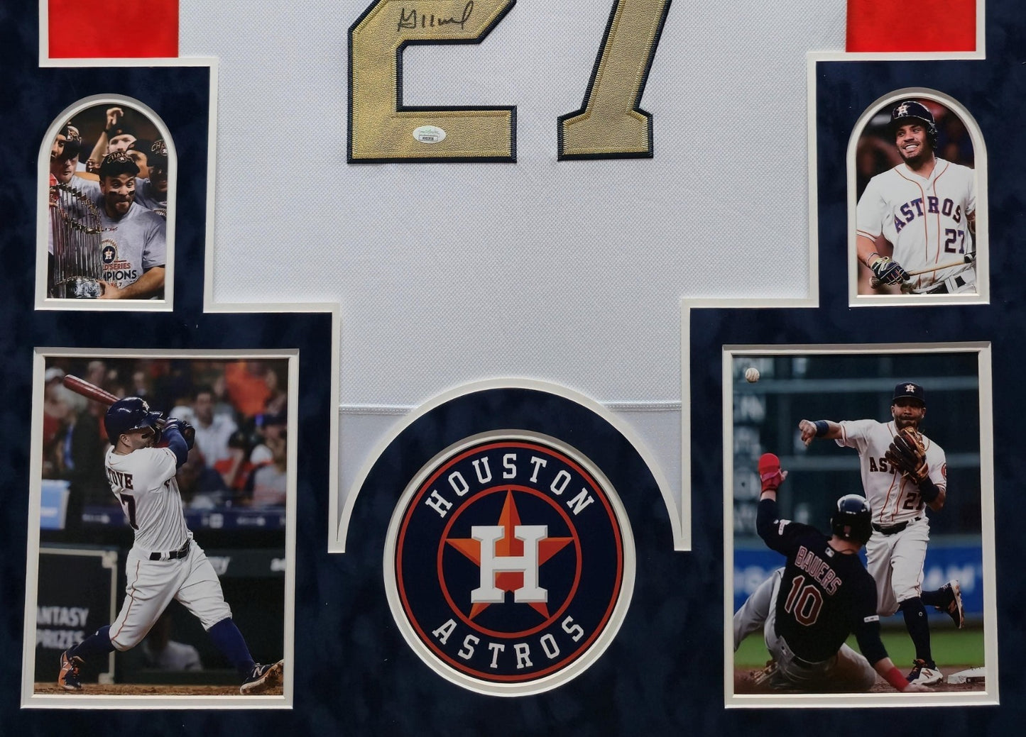 Framed In Suede Houston Astros Jose Altuve Autographed Signed Jersey Jsa Coa