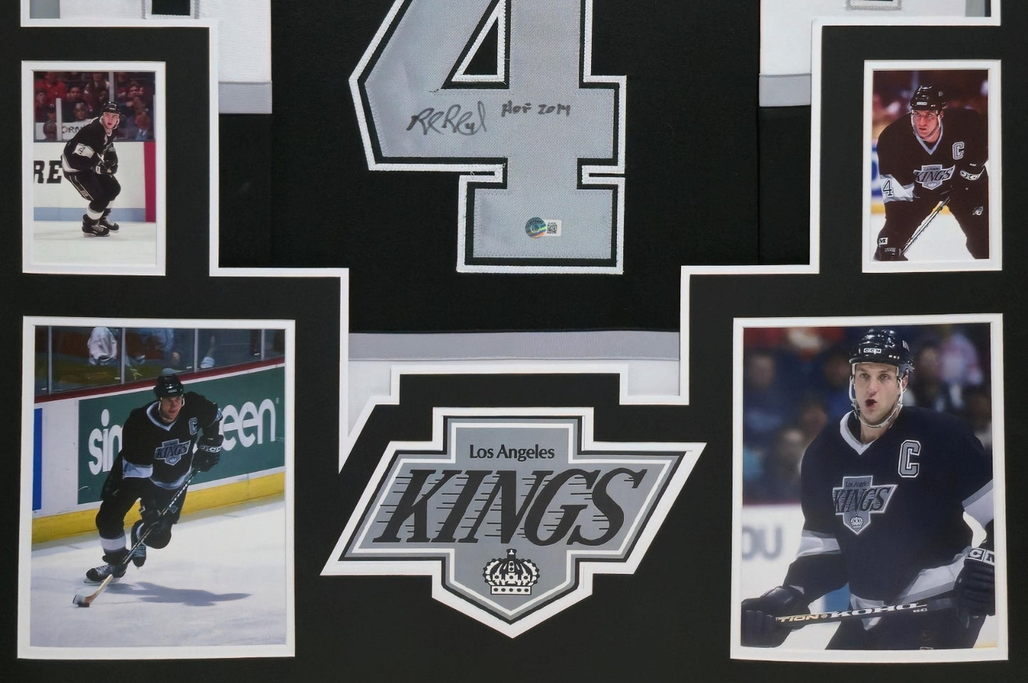 Framed L.A. Kings Rob Blake Autographed Signed Inscribed Jersey Beckett Holo