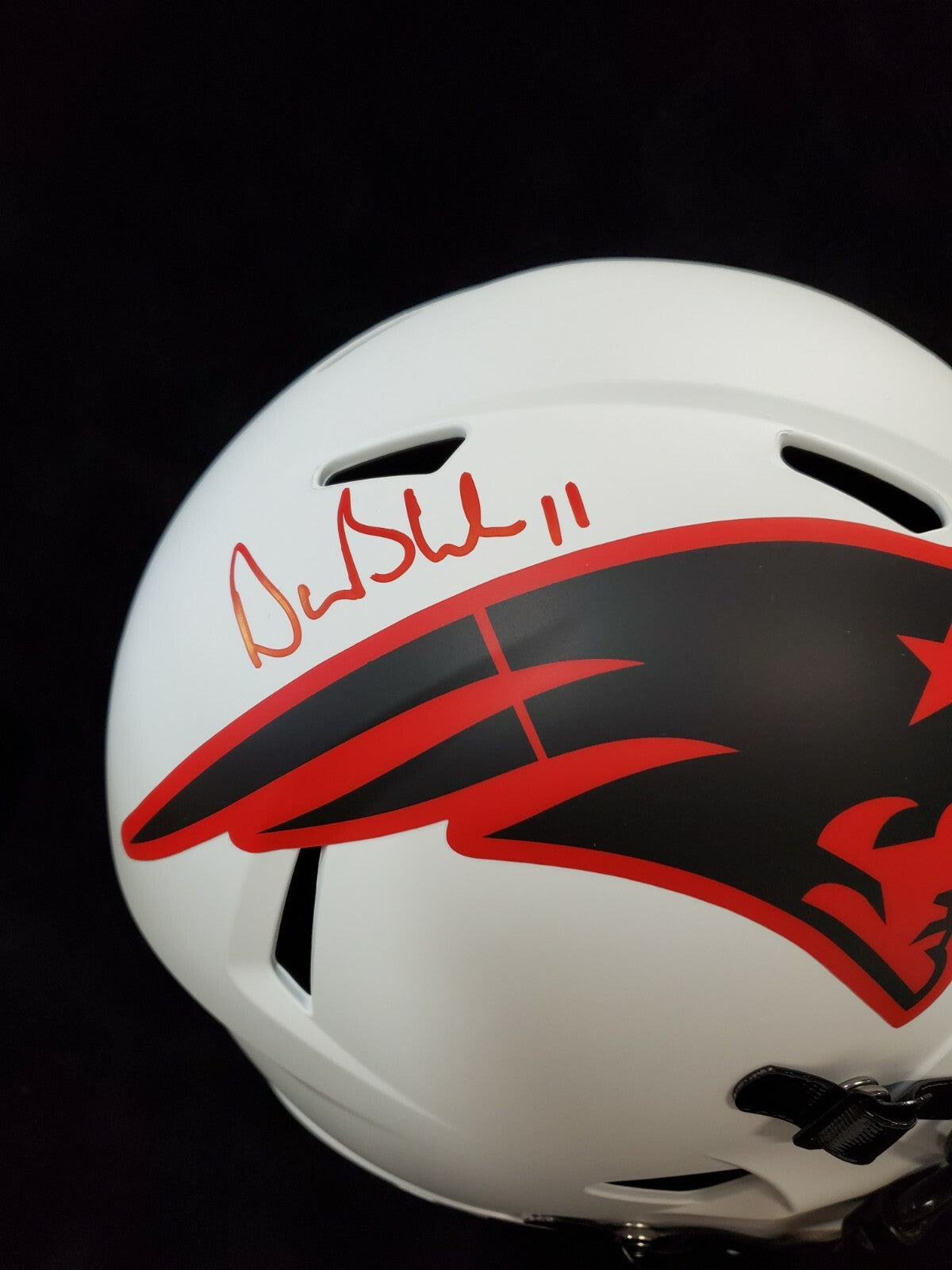 New England Patriots Drew Bledsoe Signed Lunar Eclipse Full Sz Helmet Bas Holo