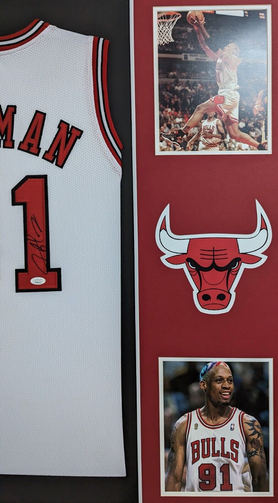 MVP Authentics Framed Chicago Bulls Dennis Rodman Autographed Signed Jersey Jsa Coa 445.50 sports jersey framing , jersey framing