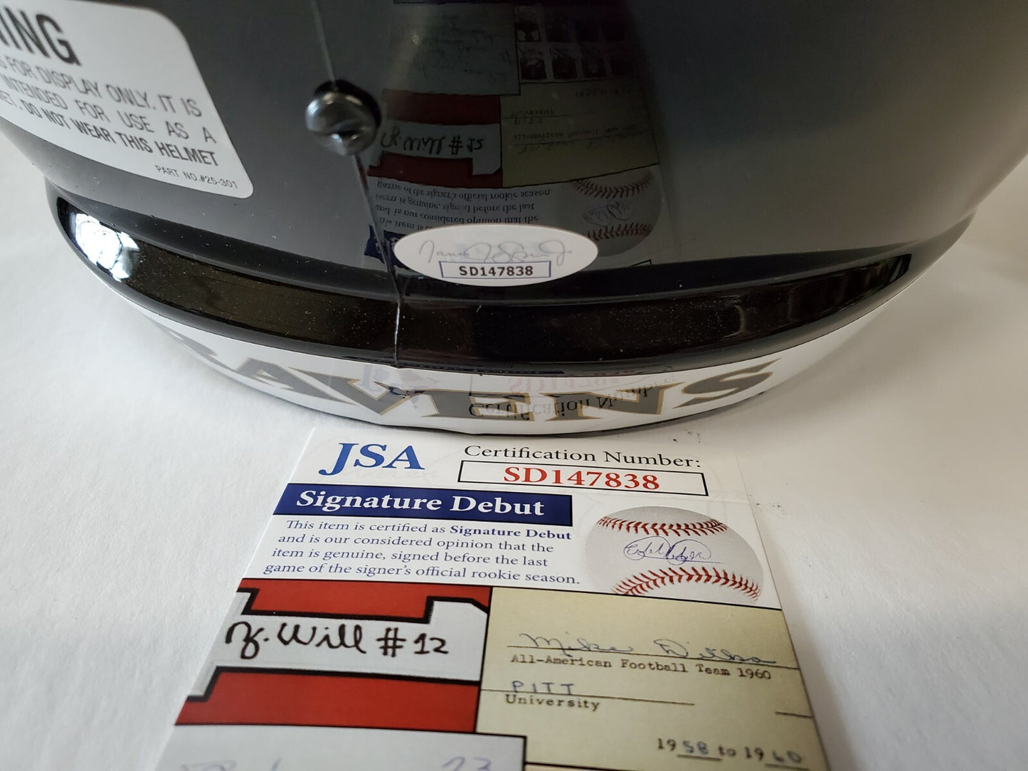 Baltimore Ravens Odafe Oweh Signed Full Size Speed Replica Helmet Jsa Coa