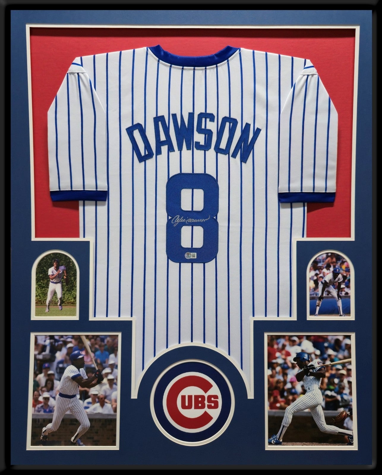 Framed Chicago Cubs Andre Dawson Autographed Signed Jersey Beckett Holo