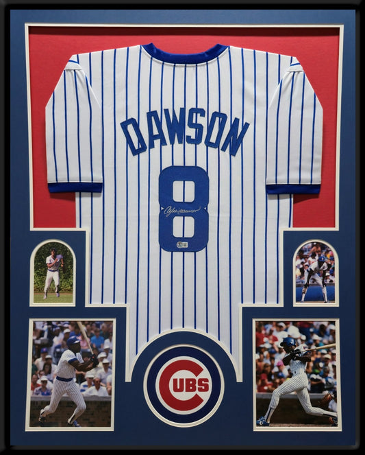 Framed Chicago Cubs Andre Dawson Autographed Signed Jersey Beckett Holo