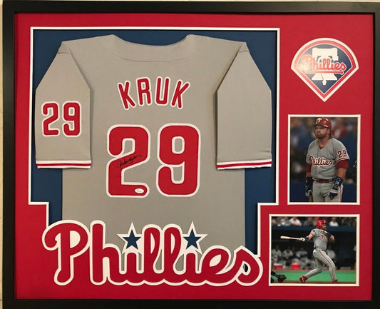 MVP Authentics Framed John Kruk Autographed Signed Philadelphia Phillies Jersey Jsa Coa 450 sports jersey framing , jersey framing