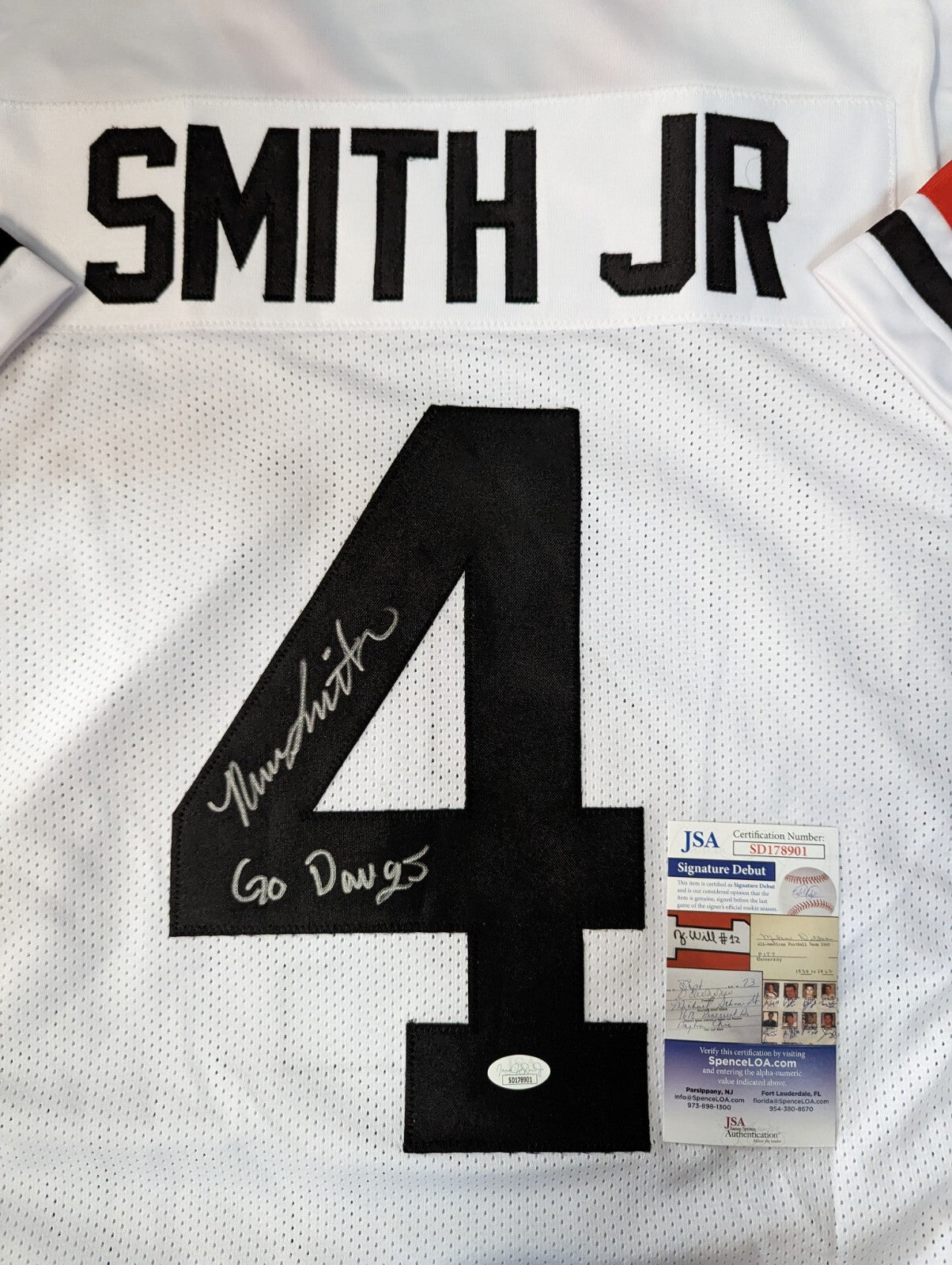 Georgia Bulldogs Nolan Smith Jr Autographed Signed Inscribed Jersey Jsa Coa