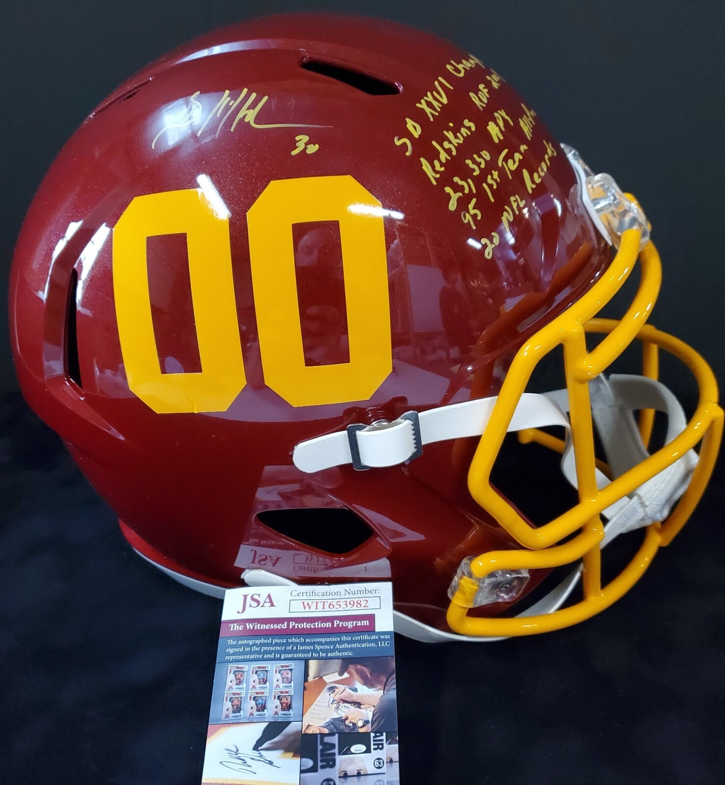 Washington Football Brian Mitchell Signed Insc. Full Sz Replica Helmet Jsa Coa