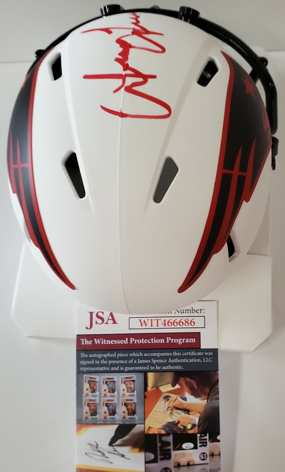Irving Fryar Autographed New England Patriots Lunar Eclipse Mini Helmet Jsa Coa