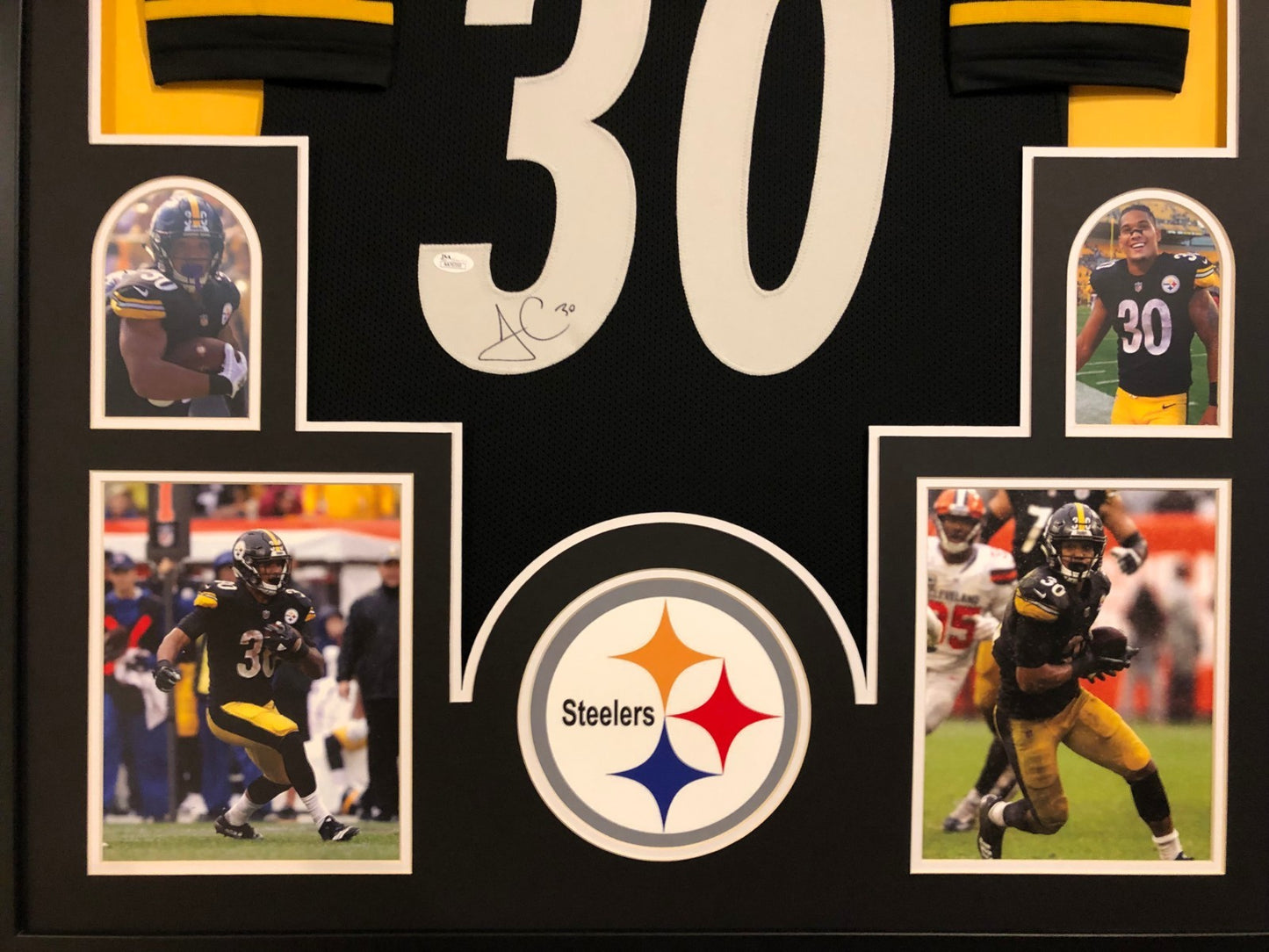 Framed Pittsburgh Steelers James Conner Autographed Signed Jersey Jsa Coa
