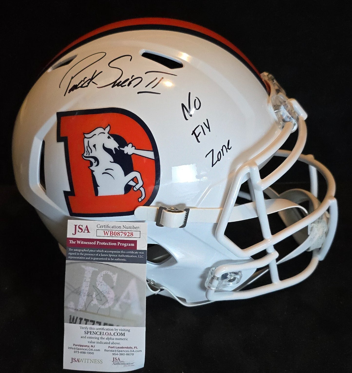 Denver Broncos Pat Surtain Ii Signed Insc Retro Replica Full Size Helmet Jsa