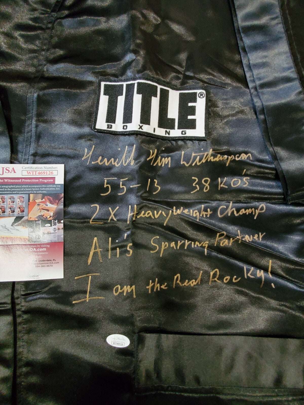 Tim Witherspoon Autographed Signed 5X Inscribed Title Boxing Robe Jsa Coa