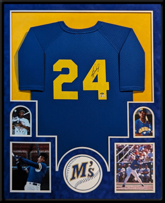 MVP Authentics Suede Framed Seattle Mariners Ken Griffey Jr Autographed Jersey Beckett Coa 1575 sports jersey framing , jersey framing