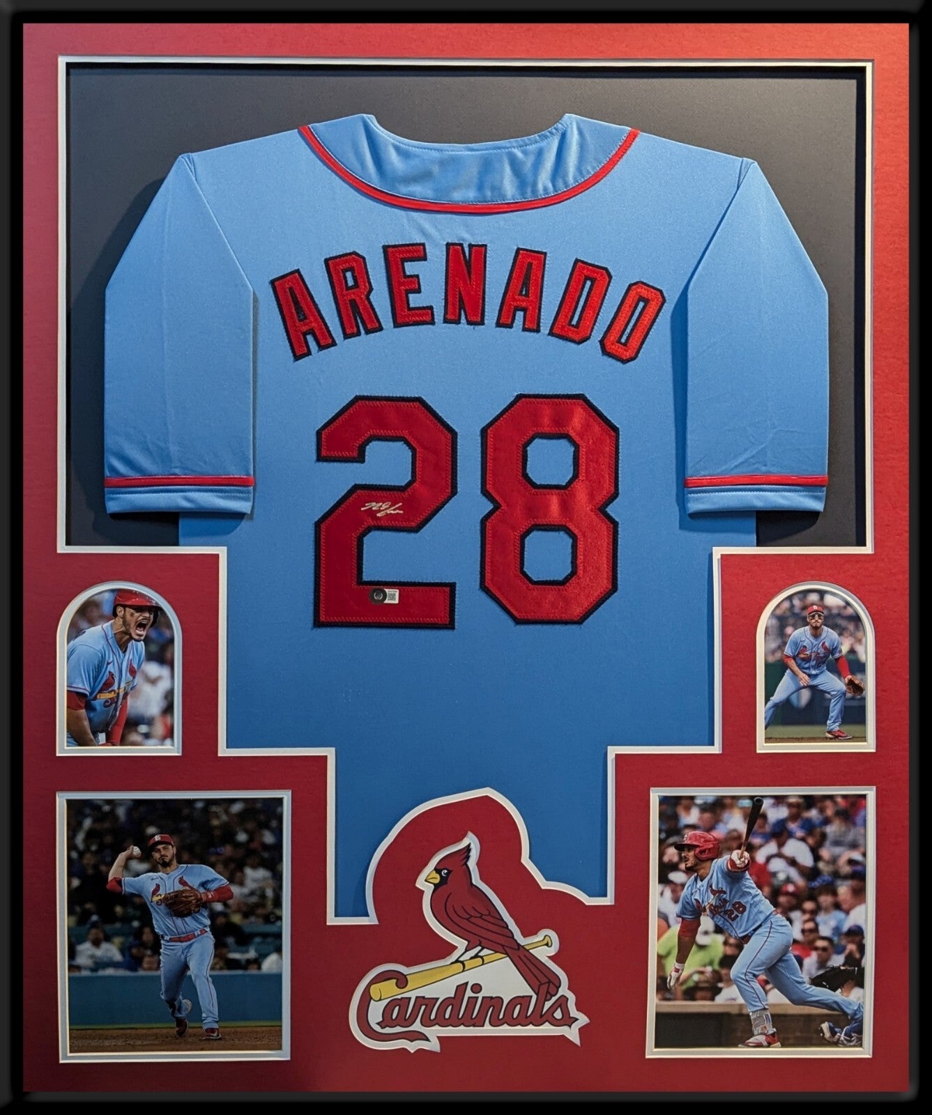Framed St Louis Cardinals Nolan Arenado Autographed Jersey Beckett Holo