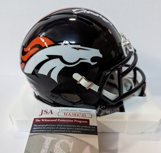 Denver Broncos Damarri Mathis Autographed Signed Speed Mini Helmet Jsa Coa