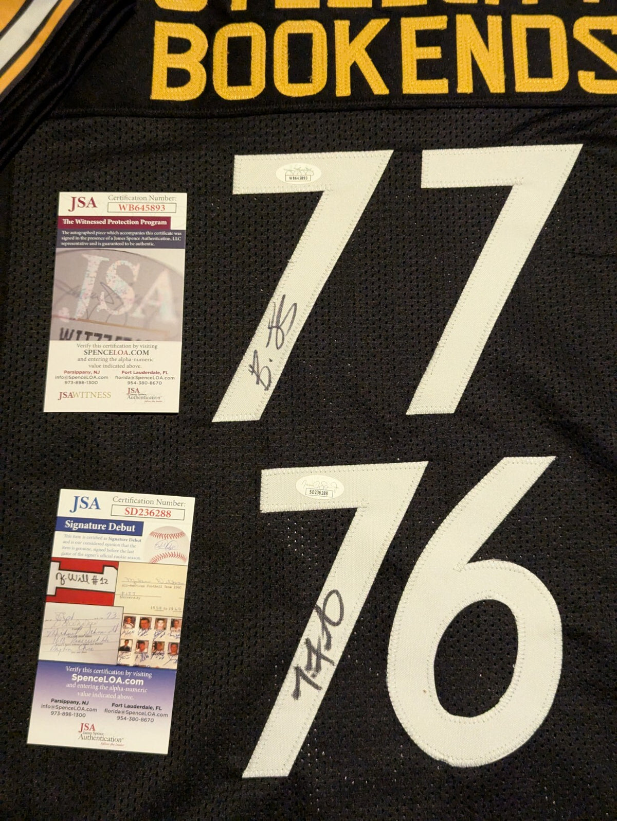 Pittsburgh Steelers Broderick Jones & Troy Fautanu 2X Autographed Jersey Jsa Coa