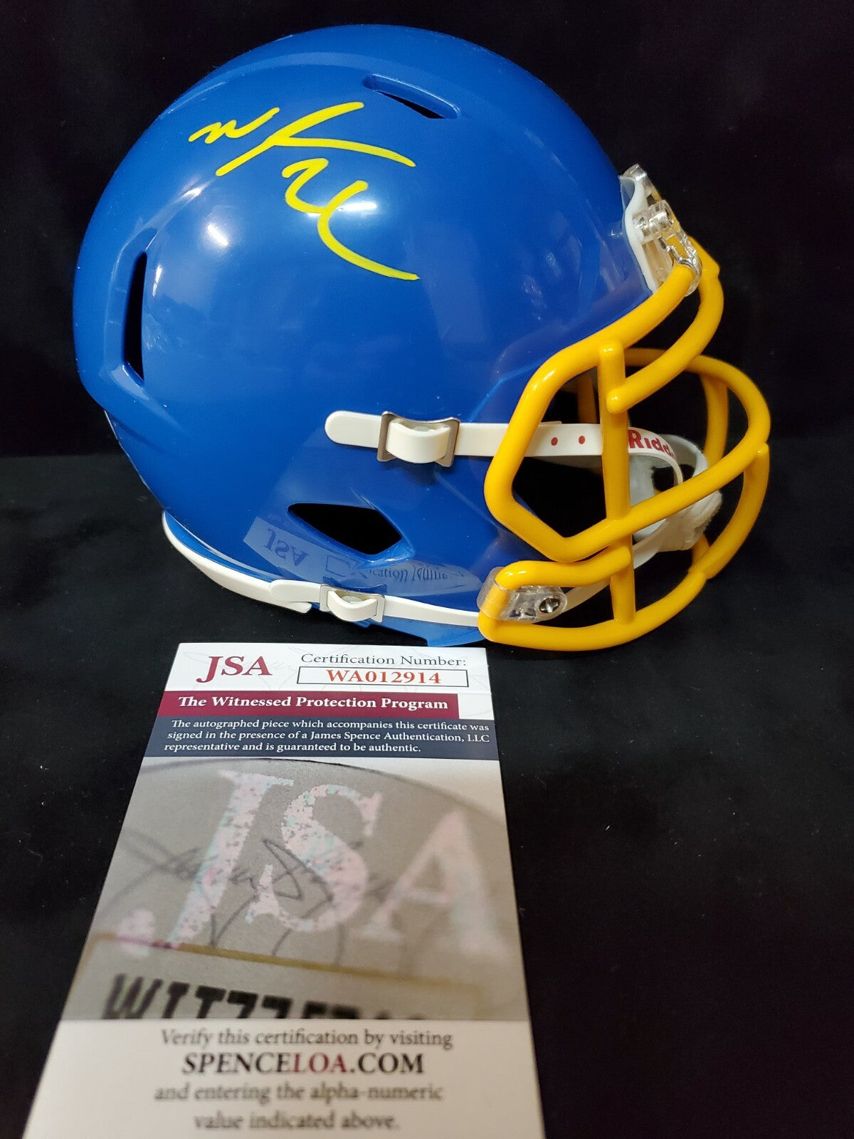 Garner Magnet Trojans Nyheim Hines Signed Mini Helmet Jsa Coa