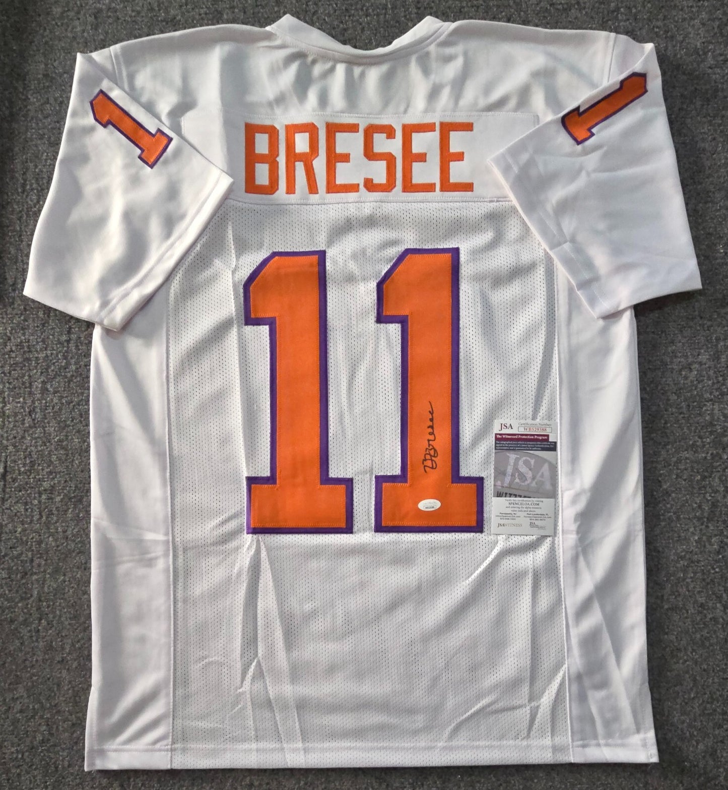 Clemson Tigers Bryan Bresee Autographed Signed Jersey Jsa  Coa