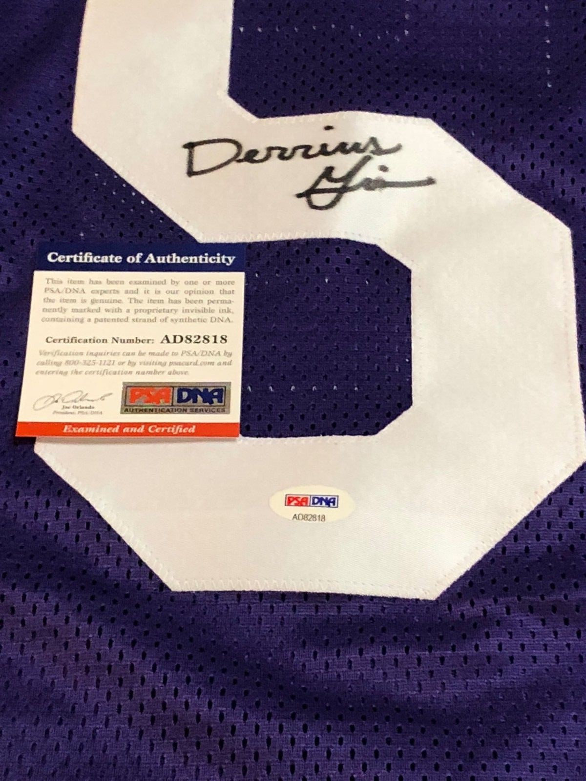 Lsu Tigers Derrius Guice Autographed Signed Jersey Psa  Coa