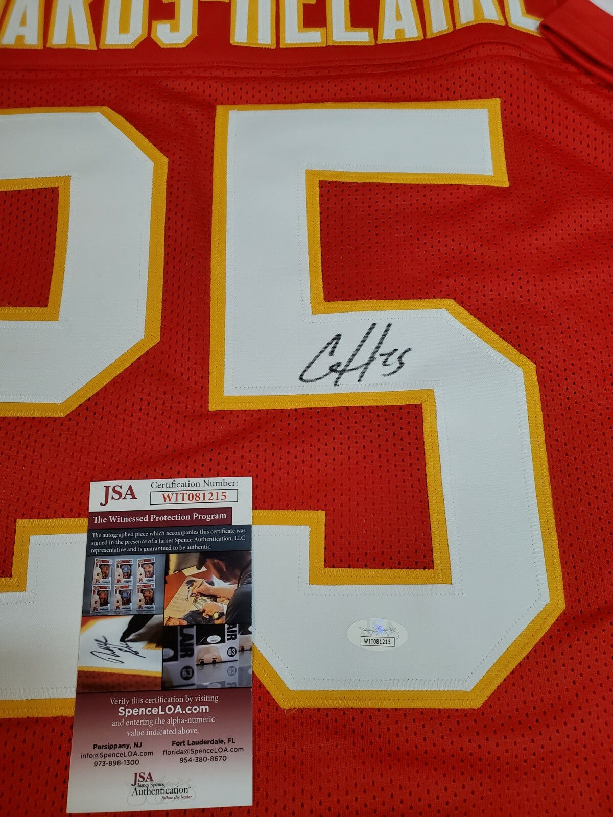 Kansas City Chiefs Clyde Edwards-Helaire Autographed Signed Jersey Jsa Coa