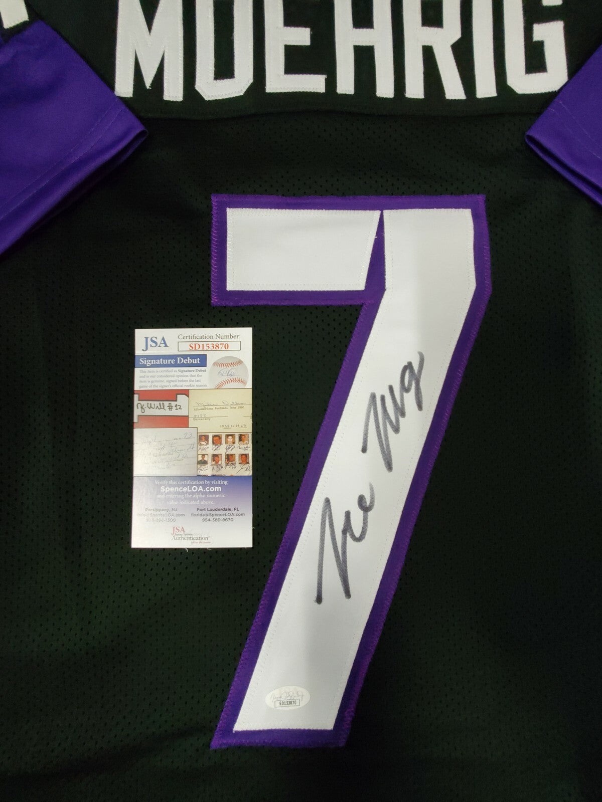 Tcu Horned Frogs Tre'von Moehrig Autographed Signed Jersey Jsa Coa