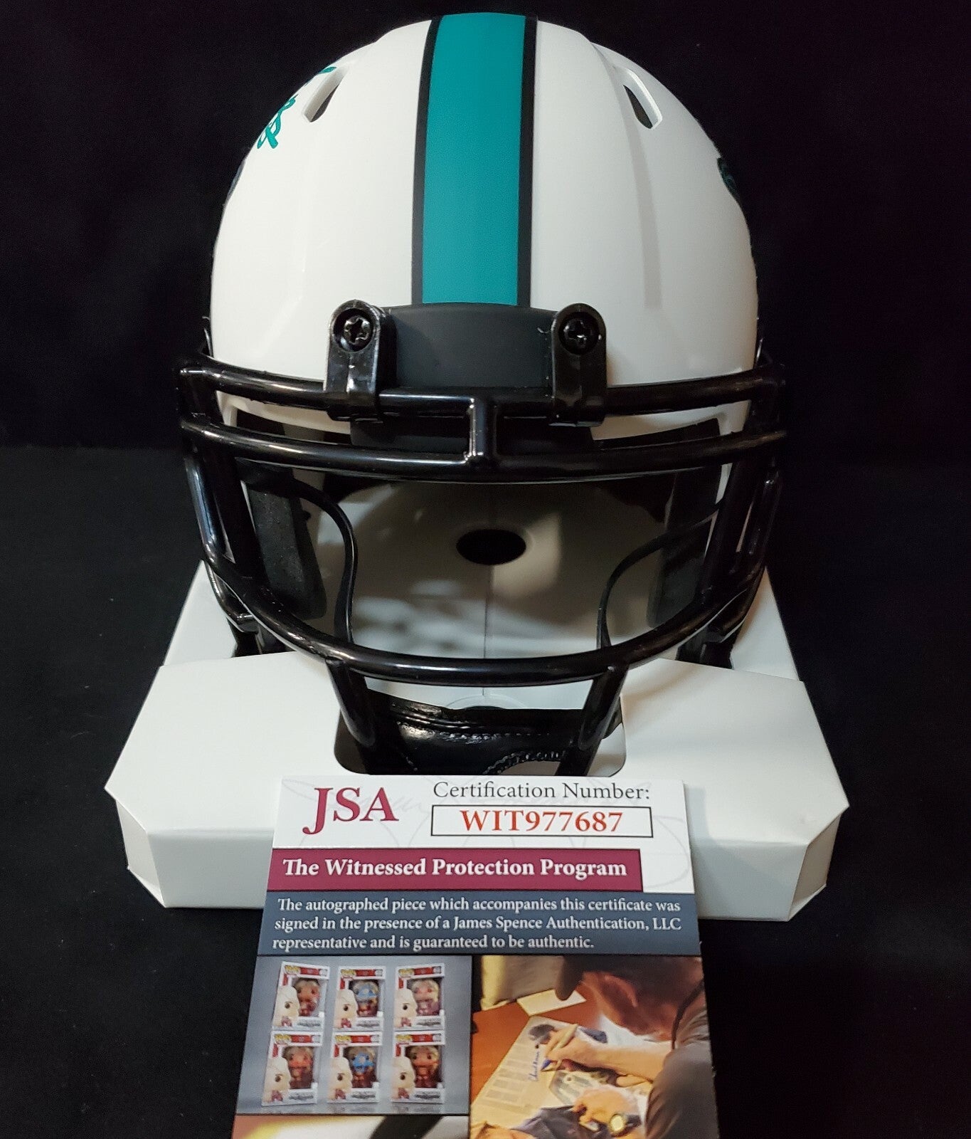 Miami Dolphins Jevon Holland Autographed Signed Lunar Mini Helmet Jsa Coa