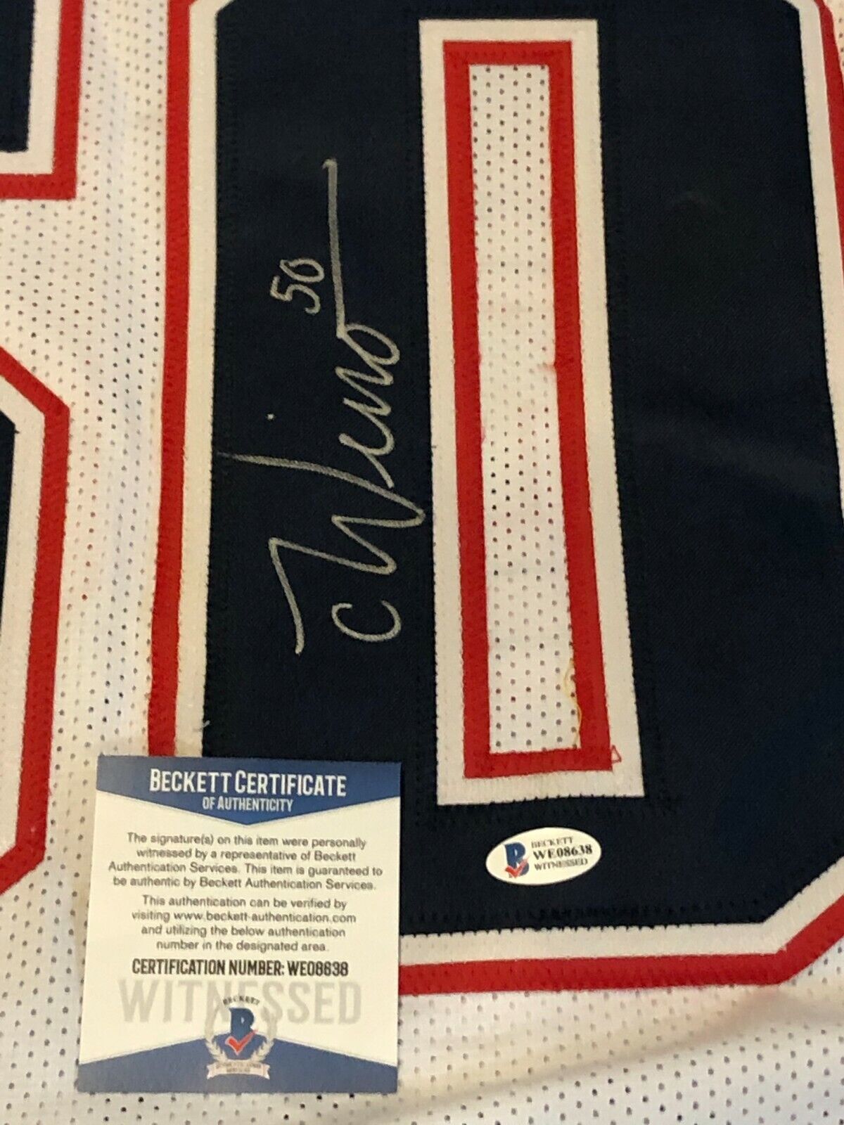 MVP Authentics New England Patriots Chase Winovich Autographed Signed Jersey Beckett Coa 116.10 sports jersey framing , jersey framing