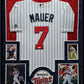 Suede Framed Minnesota Twins Joe Mauer Autographed Signed Jersey Jsa Coa