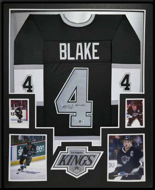 Framed L.A. Kings Rob Blake Autographed Signed Inscribed Jersey Beckett Holo
