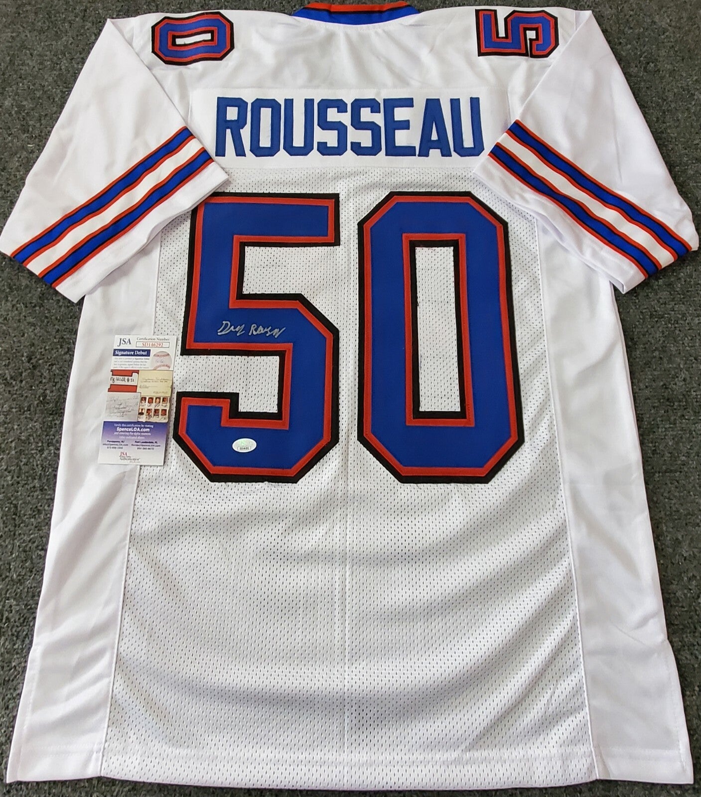 Buffalo Bills Gregory Rousseau Autographed Signed Jersey Jsa Coa
