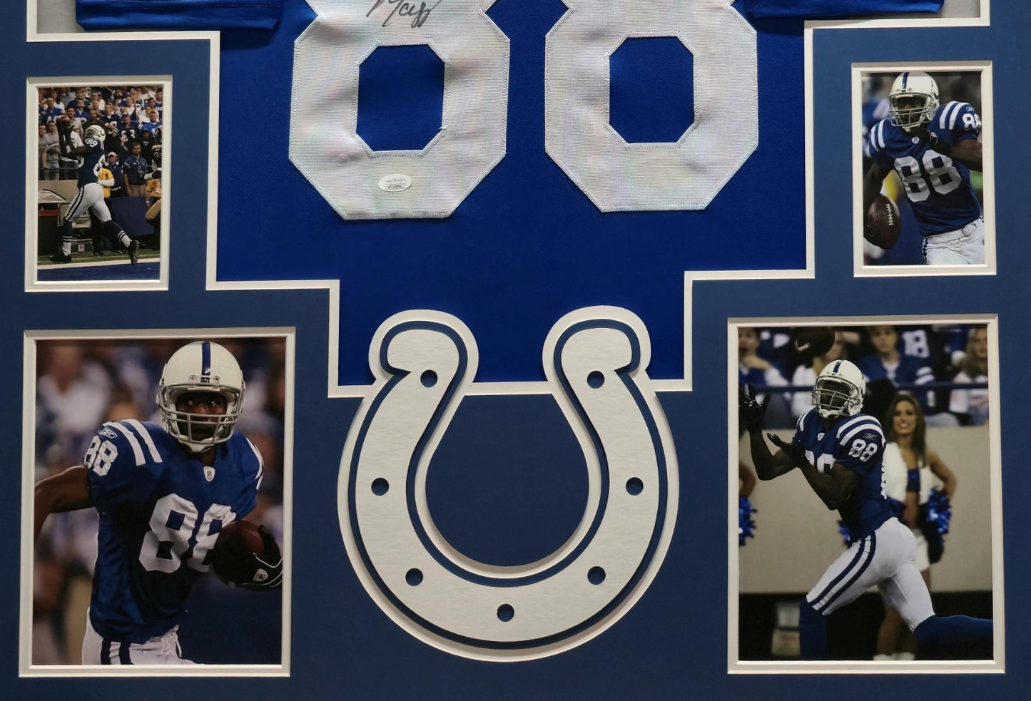 Framed Indianapolis Colts Marvin Harrison Signed Jersey Jsa Coa