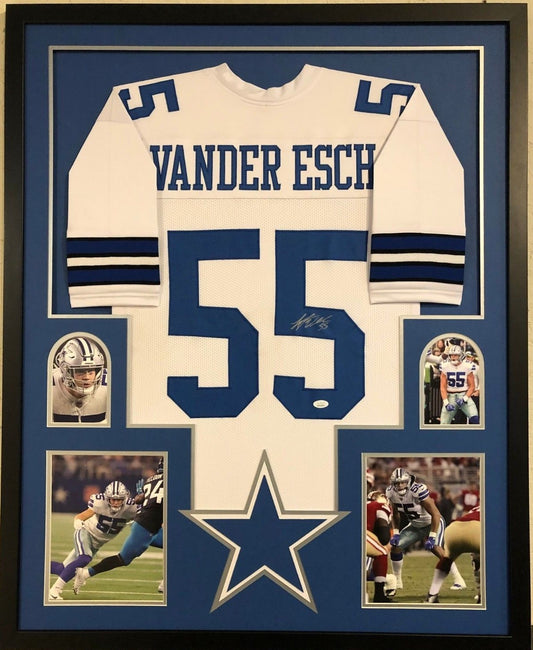 Framed Dallas Cowboys Leighton Vander Esch Autographed Signed Jersey Jsa Coa