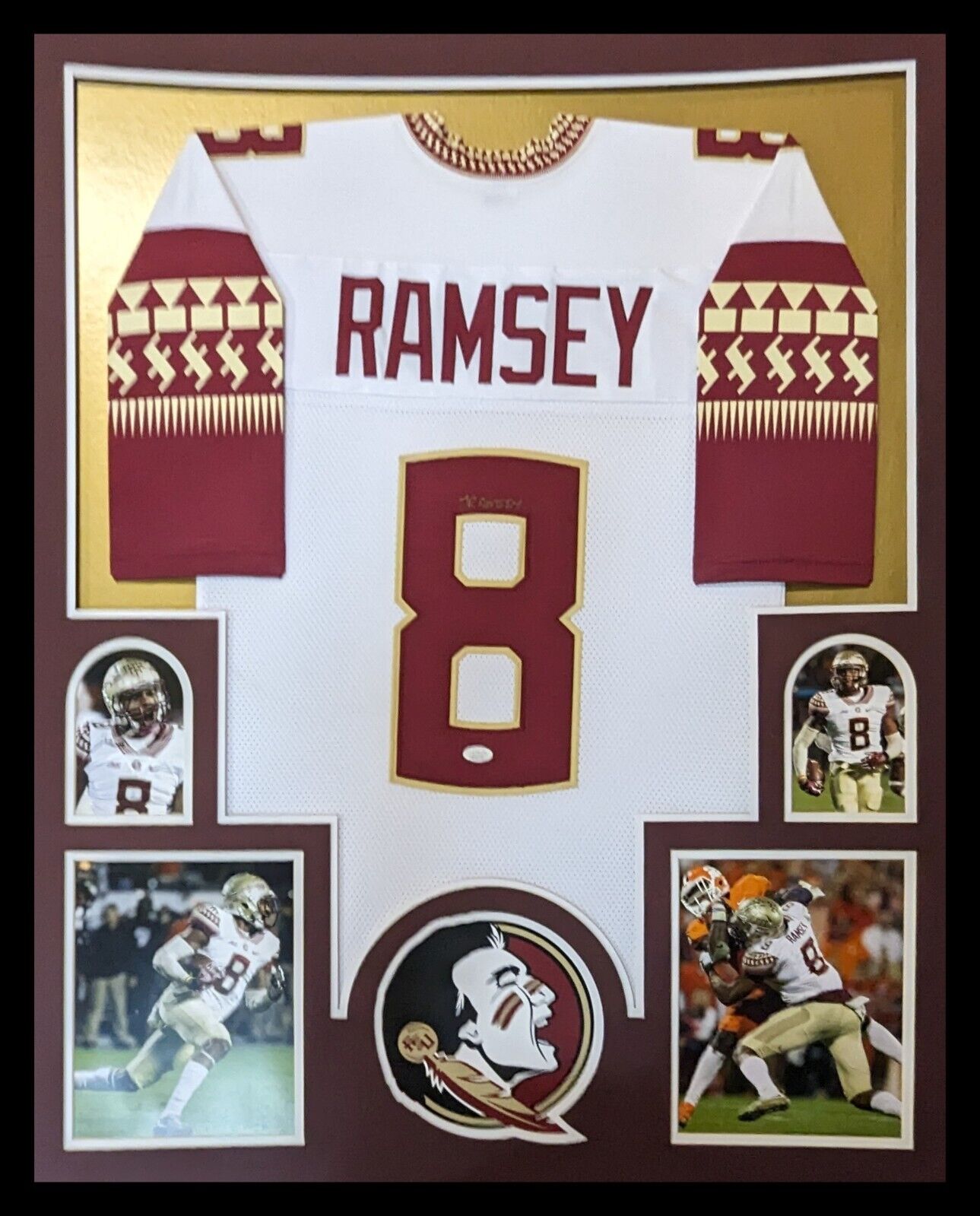 MVP Authentics Framed Florida State Seminoles Jalen Ramsey Autographed Jersey Jsa Coa 540 sports jersey framing , jersey framing