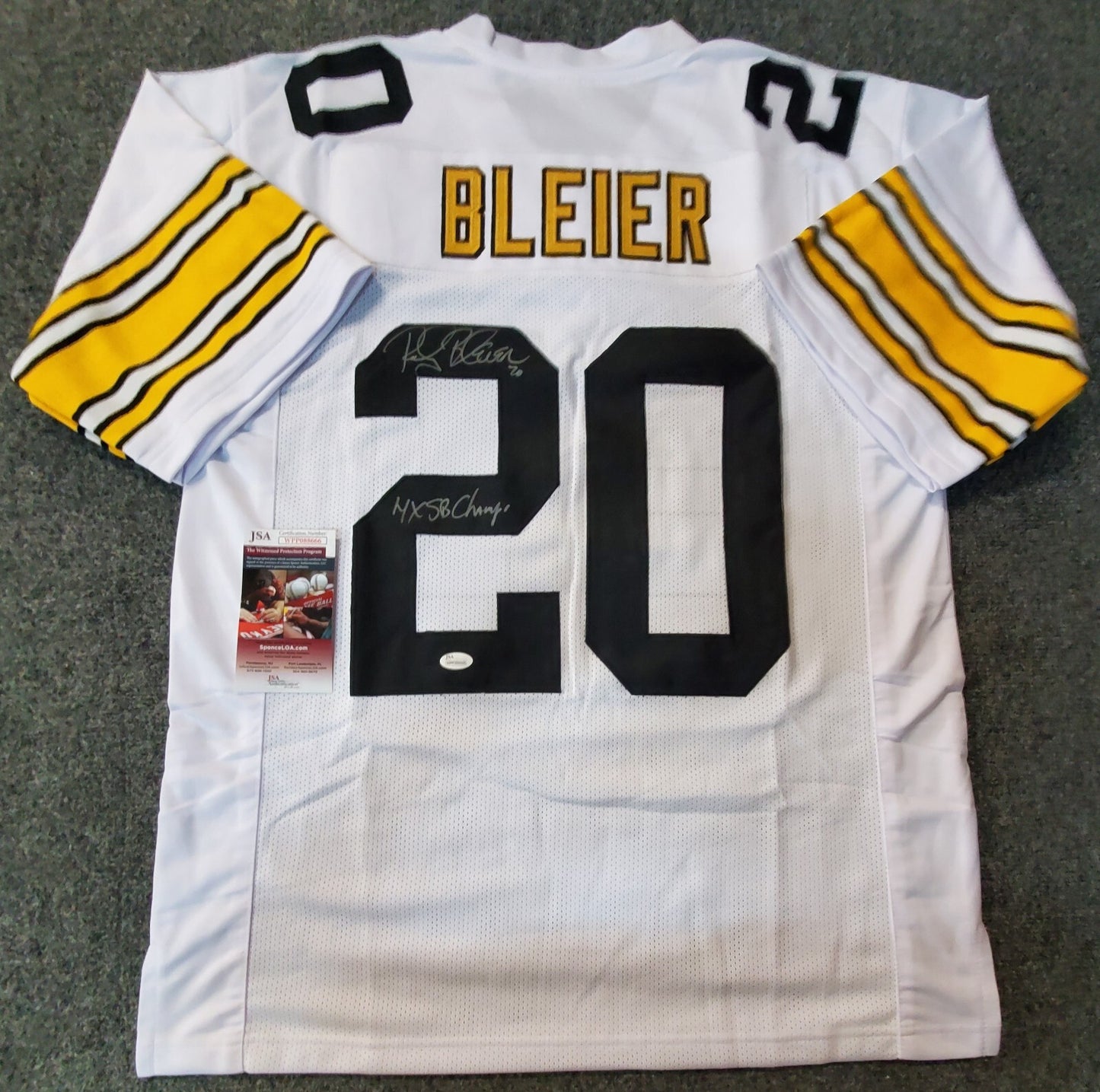 Pittsburgh Steelers Rocky Bleier Autographed Signed Incscribed Jersey Jsa Coa