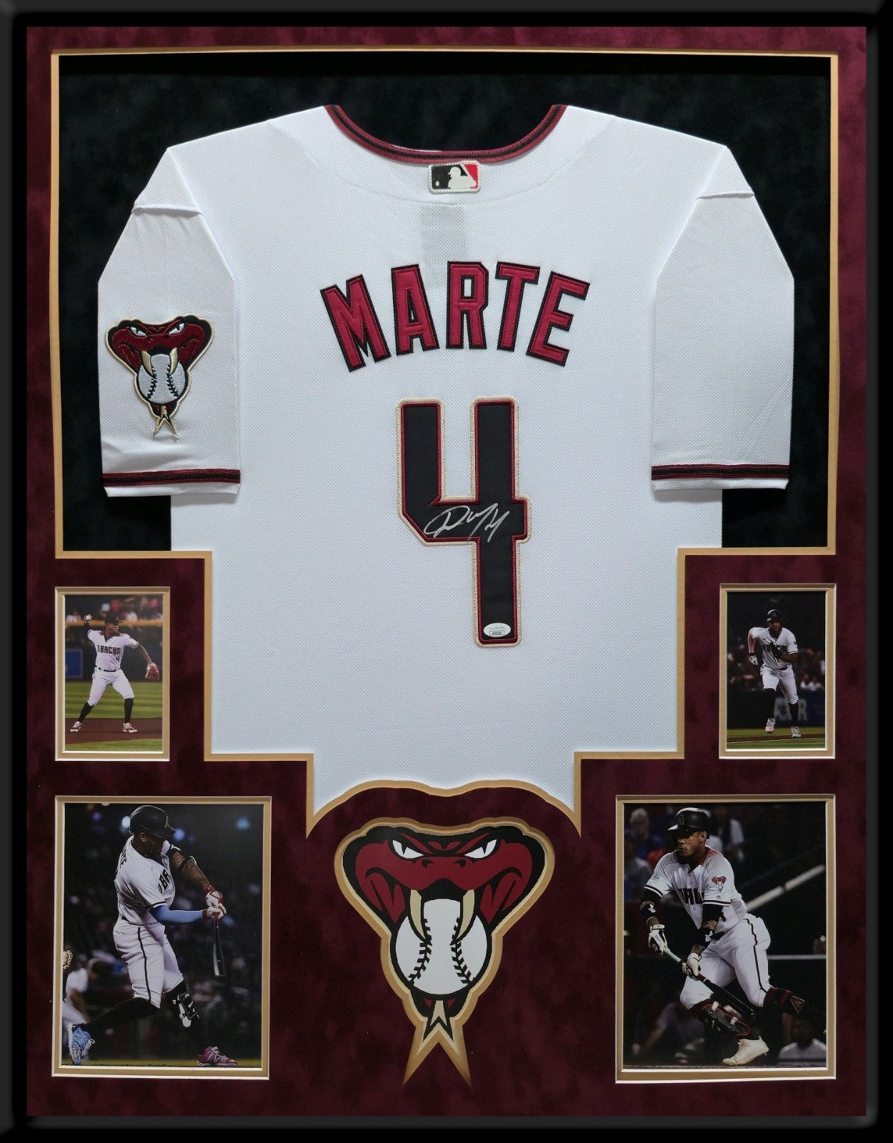Suede Framed Arizona Diamondbacks Ketel Marte Autographed Signed Jersey Jsa Coa