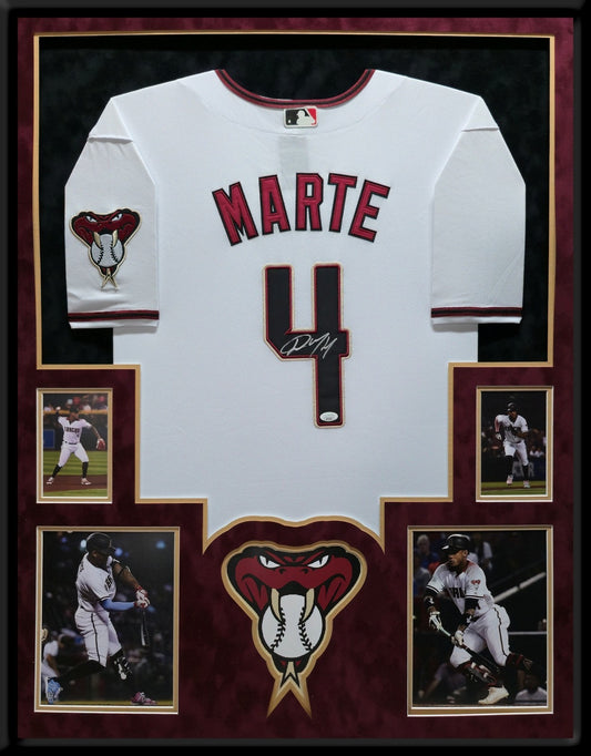 Suede Framed Arizona Diamondbacks Ketel Marte Autographed Signed Jersey Jsa Coa