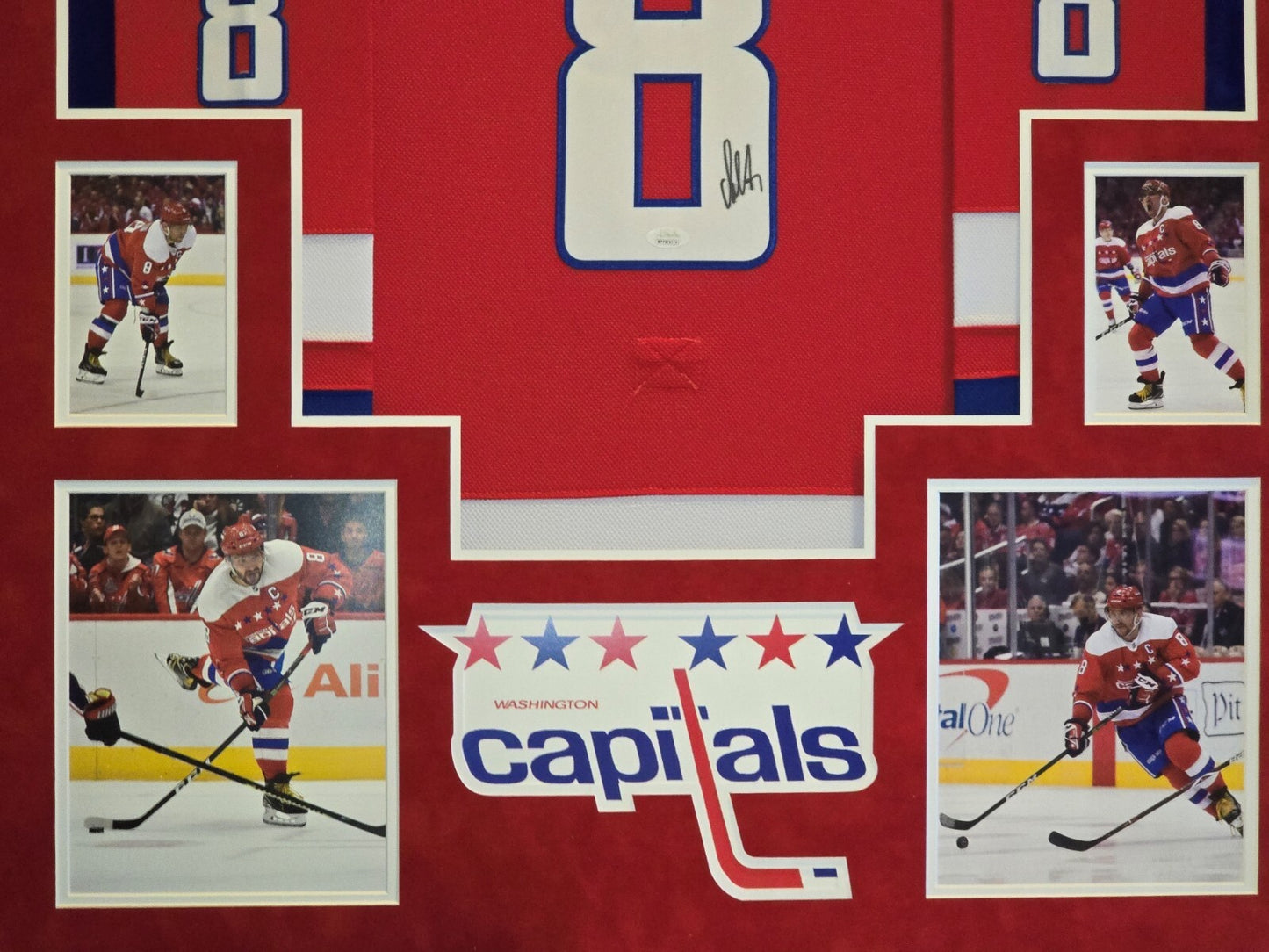 Framed Suede Alex Ovechkin Washington Capitals Autographed Signed Jersey Jsa Coa