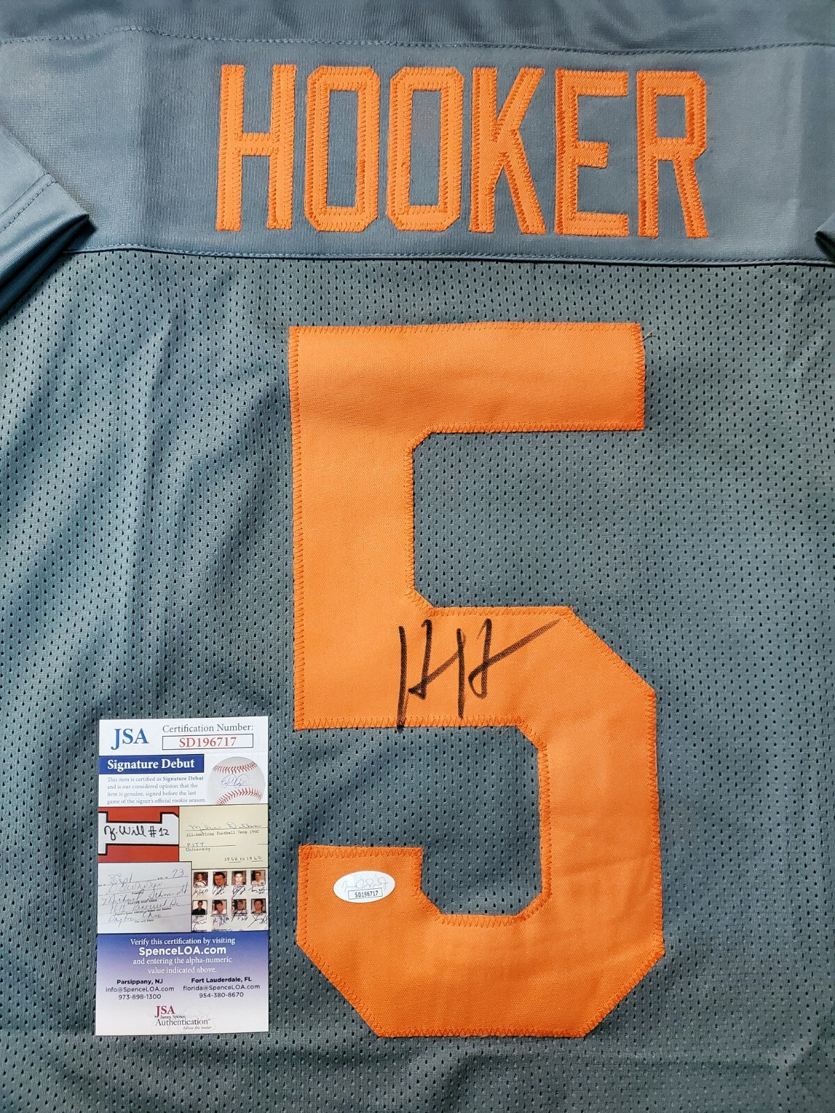 Tennessee Volunteers Hendon Hooker Autographed Signed Smoke Jersey Jsa Coa