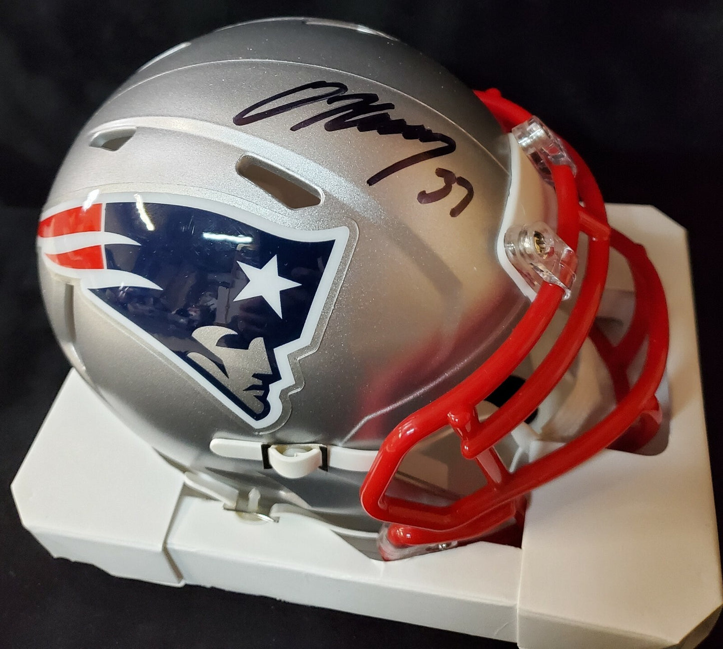 Damien Harris Signed New England Patriots Speed Mini Helmet Beckett Holo