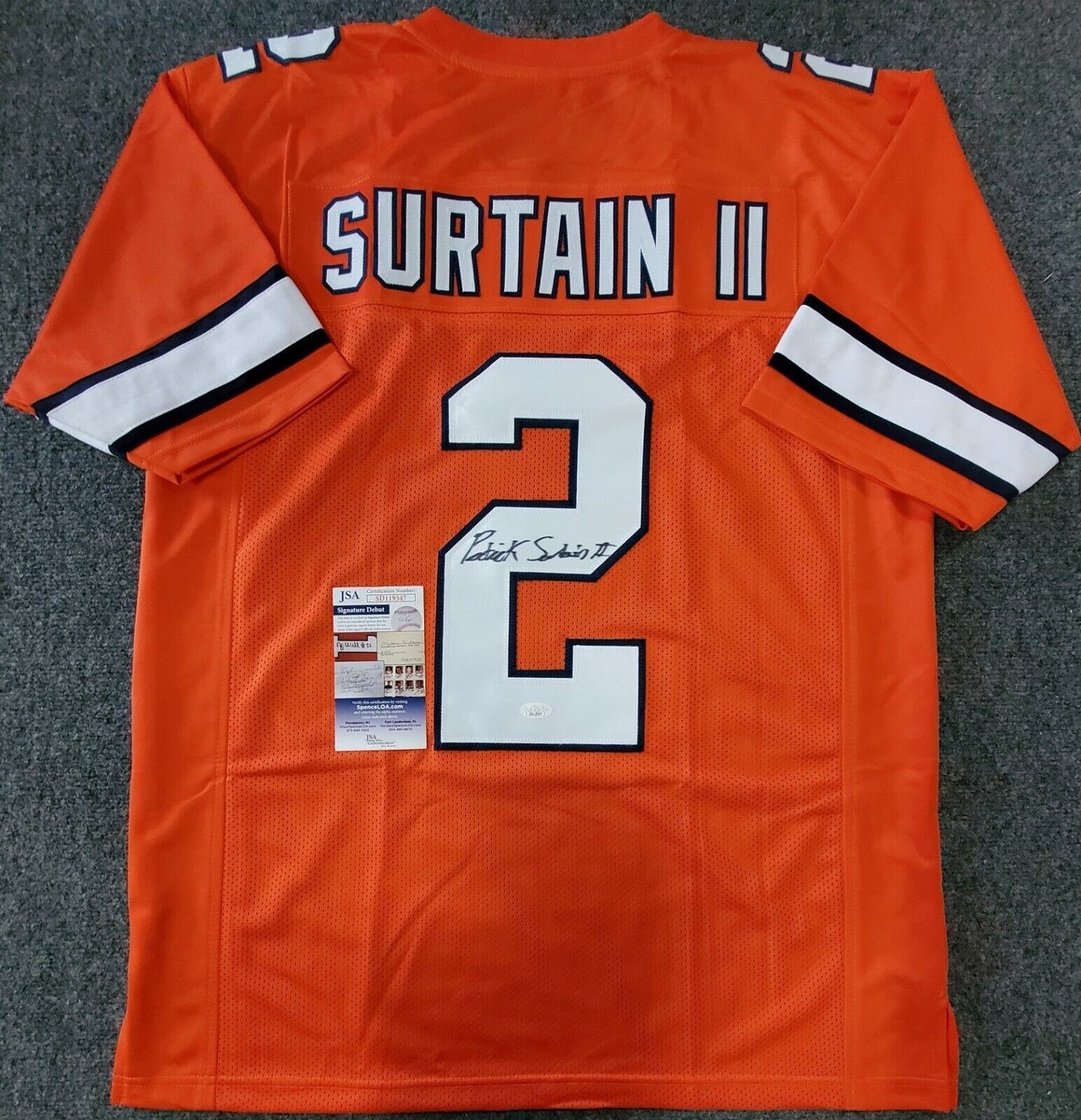 Denver Broncos Patrick Surtain Ii Autographed Signed C/R Jersey Jsa Coa