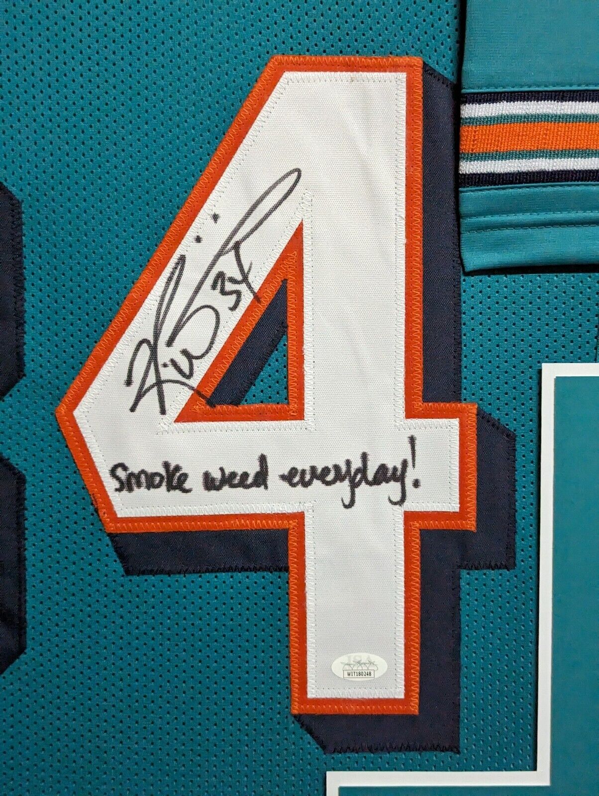 MVP Authentics Framed Miami Dolphins Ricky Williams Autographed Signed Inscribed Jersey Jsa Coa 495 sports jersey framing , jersey framing