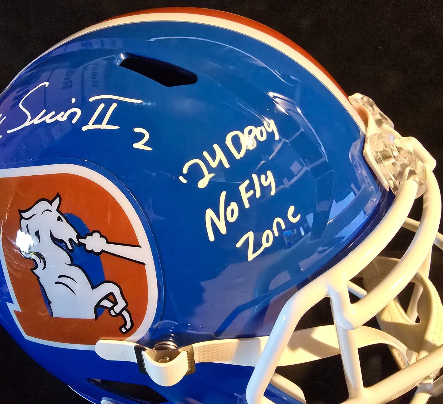 Denver Broncos Pat Surtain Ii Signed 2X Insc Replica Full Size Helmet Beckett