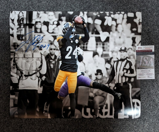 Pittsburgh Steelers Joey Porter Jr Autographed 16X20 Photo Jsa Coa