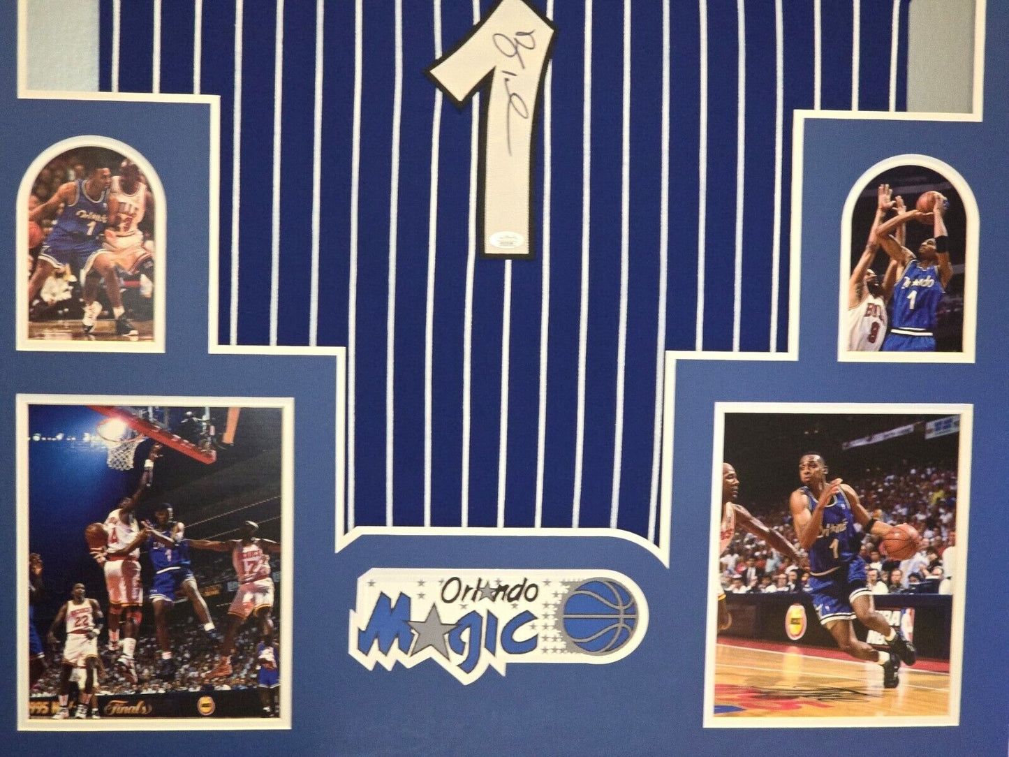 Framed Orlando Magic Penny Hardaway Autographed Signed Jersey Jsa Coa