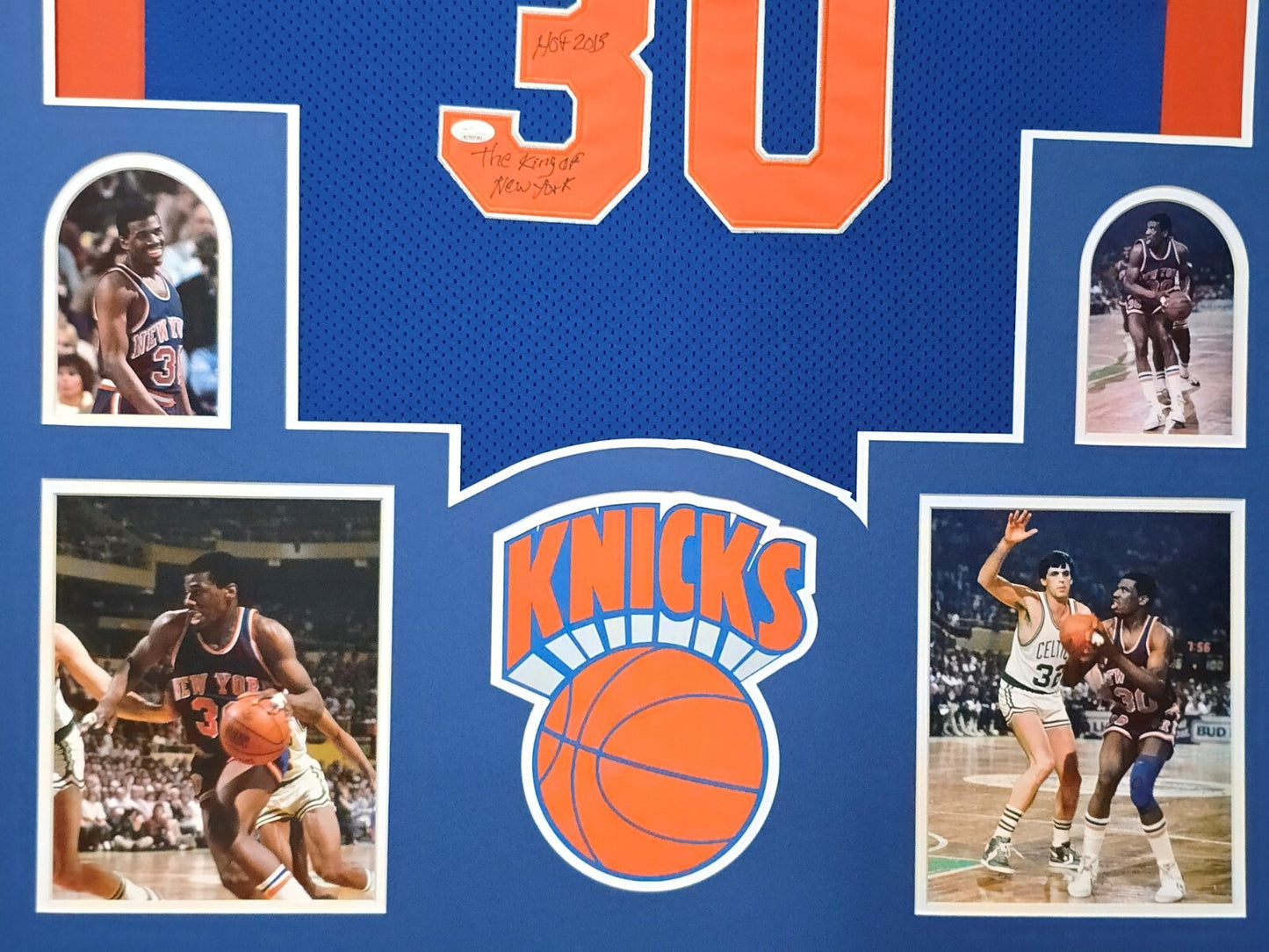 Framed New York Knicks Bernard King Autographed 2X Inscribed Jersey Jsa Coa