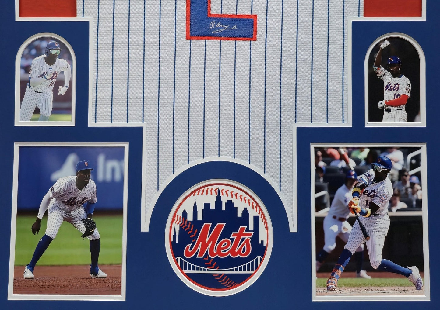 Framed New York Mets Ronny Mauricio Autographed Signed Jersey Jsa Coa