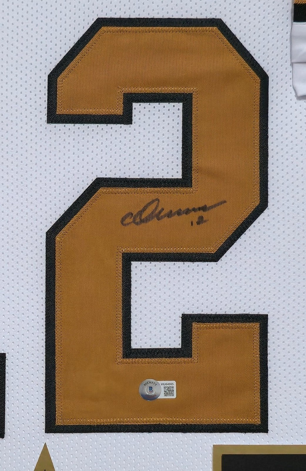 Framed New Orleans Saints Chris Olave Autographed Signed Jersey Beckett Holo