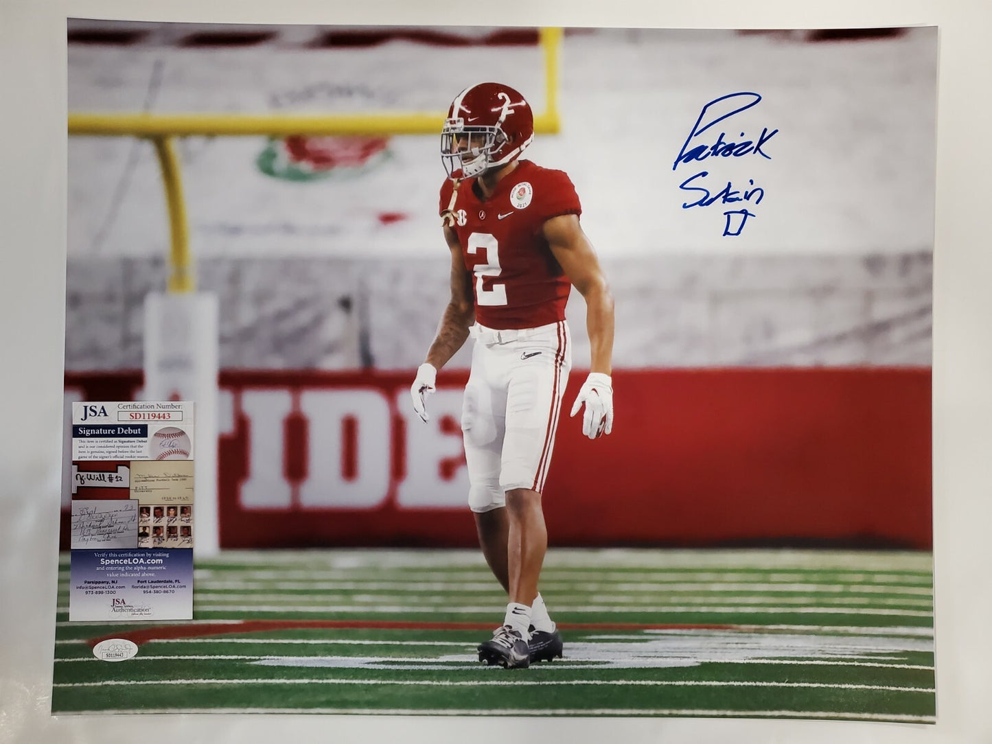 Alabama Crimson Tide Patrick Surtain Ii Autographed 16X20 Photo Jsa Coa