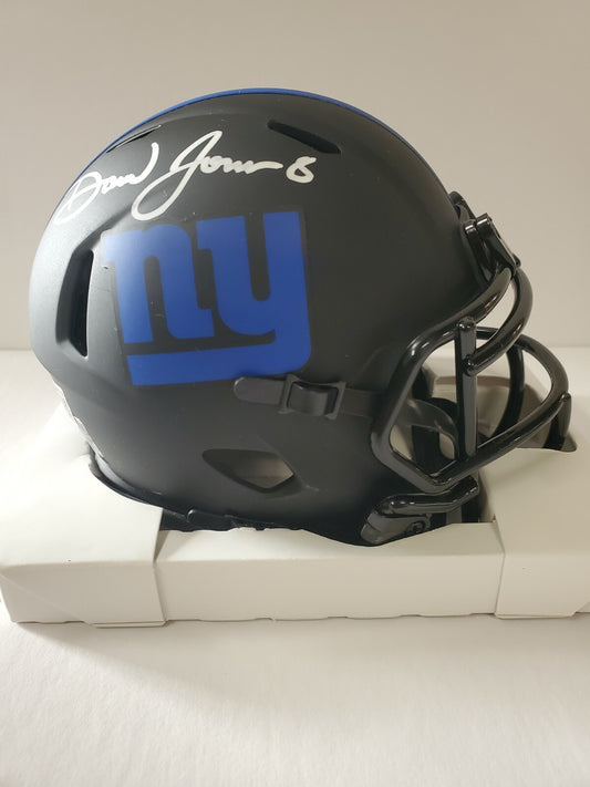 Daniel Jones Autographed In White New York Giants Eclipse Mini Helmet Bas Holo