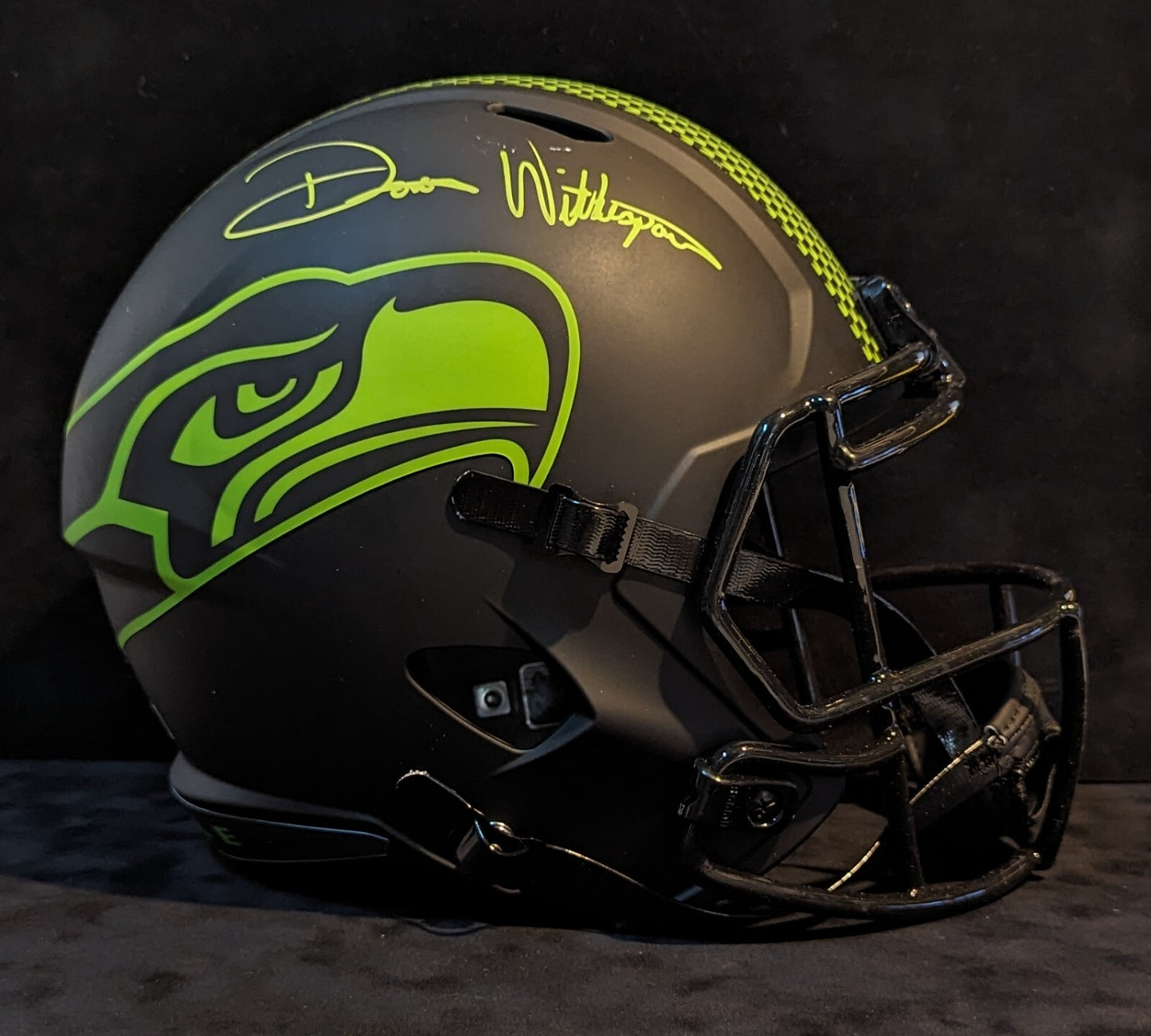 Seattle Seahawks Devon Witherspoon Full Signature Full Sz Eclipse Rep Helmet Bas