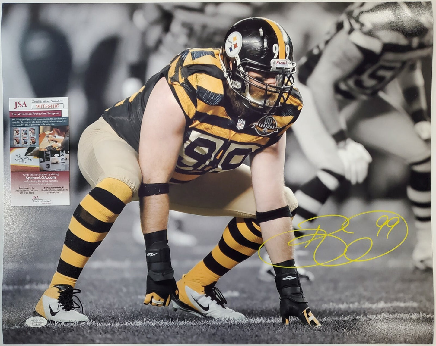 Pittsburgh Steelers Brett Keisel Autographed 16X20 Photo Jsa Coa