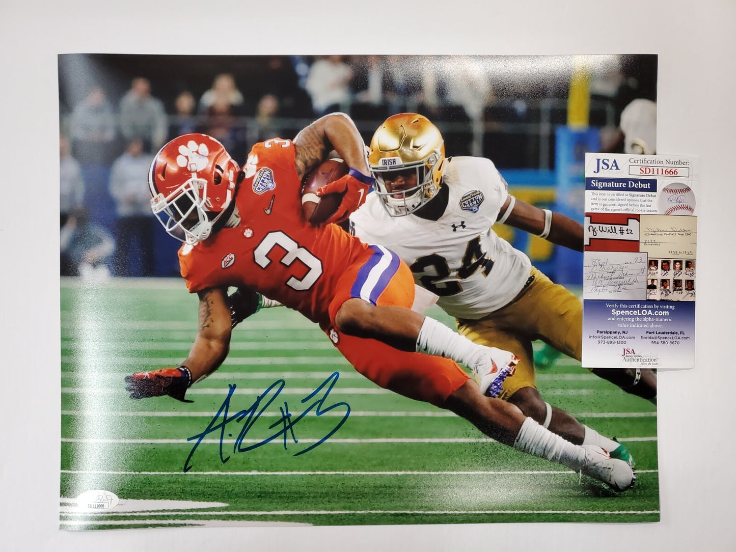 Clemson Tigers Amari Rodgers Autographed Signed 11X14 Photo Jsa  Coa